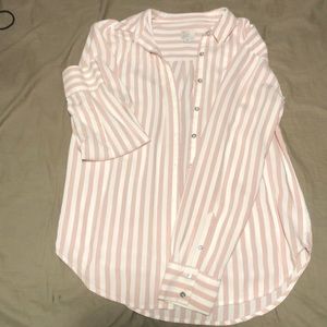 A New Day Blush & White Blouse